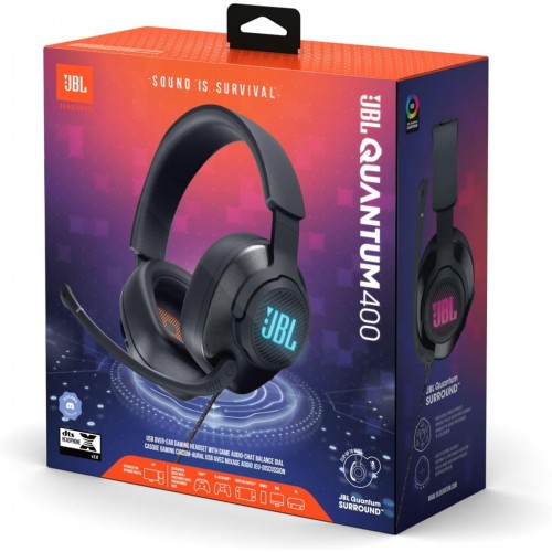 JBL Quantum 400 DTS Wired Over-Ear Headphones Black (Jaunas)