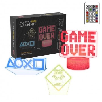 Manta LED Lamp Light Decoration Game 3 in 1 RGB 3D (Jauna)