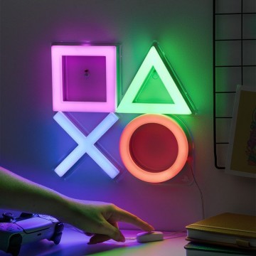 PlayStation Wall Mountable LED Neon Light/Lampa (Jauna)